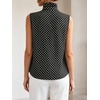 image:imageFloerns Womens Polka Dots High Neck Work Blouses TopsBlack and White