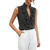 image:imageFloerns Womens Polka Dots High Neck Work Blouses TopsBlack and White