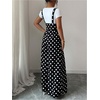 image:imageFloerns Womens Polka Dots Jumpsuit Wide Leg Suspender Pants Baggy OverallsBlack and White