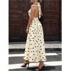 image:imageFloerns Womens Polka Dots Long Dress Halter Neck Sleeveless A Line Wedding Guest DressesApricot