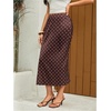 image:imageFloerns Womens Polka Dots Low Rise Satin Flowy Long SkirtsCoffee Brown