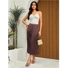image:imageFloerns Womens Polka Dots Low Rise Satin Flowy Long SkirtsCoffee Brown
