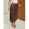 image:imageFloerns Womens Polka Dots Low Rise Satin Flowy Long SkirtsCoffee Brown