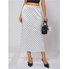 image:imageFloerns Womens Polka Dots Low Rise Satin Flowy Long SkirtsWhite