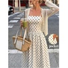 image:imageFloerns Womens Polka Dots Maxi Dress Spaghetti Strap A Line Party DressesWhite