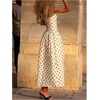 image:imageFloerns Womens Polka Dots Maxi Dress Spaghetti Strap A Line Party DressesWhite