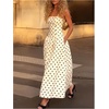 image:imageFloerns Womens Polka Dots Maxi Dress Spaghetti Strap A Line Party DressesWhite
