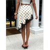 image:imageFloerns Womens Polka Dots Midi Skirt Low Rise Asymmetrical Party SkirtApricot
