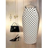 image:imageFloerns Womens Polka Dots Midi Skirt Ruched Slit Business Pencil SkirtWhite
