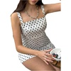 image:imageFloerns Womens Polka Dots Mini Dress Sleeveless Square Neck A Line DressesWhite