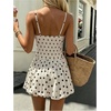 image:imageFloerns Womens Polka Dots Mini Dress Spaghetti Strap Bubble Hem Y2k Tea Party Going Out DressesBeige
