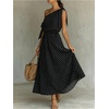 image:imageFloerns Womens Polka Dots Off The Shoulder Long Dress Summer Sleeveless Flowy Vacation SundressBlack