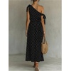 image:imageFloerns Womens Polka Dots Off The Shoulder Long Dress Summer Sleeveless Flowy Vacation SundressBlack