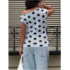 image:imageFloerns Womens Polka Dots Off The Shoulder Tops Lightweight Sleeveless Knit Pullover SweatersBlue