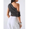 image:imageFloerns Womens Polka Dots Off The Shoulder Tops Sleeveless Mesh Going Out T ShirtsBlack and White