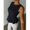 image:imageFloerns Womens Polka Dots Peplum Tank TopsBlack White Polka Dots