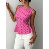 image:imageFloerns Womens Polka Dots Peplum Tank TopsHot Pink Polka Dots