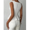 image:imageFloerns Womens Polka Dots Peplum Tank TopsWhite Polka Dots