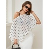 image:imageFloerns Womens Polka Dots Poncho Shawl Cover Up Tops Asymmetrical Bathing Suit BeachwearWhite