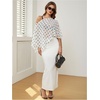 image:imageFloerns Womens Polka Dots Poncho Shawl Cover Up Tops Asymmetrical Bathing Suit BeachwearWhite