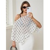 image:imageFloerns Womens Polka Dots Poncho Shawl Cover Up Tops Asymmetrical Bathing Suit BeachwearWhite