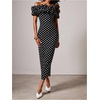image:imageFloerns Womens Polka Dots Ruffle Off The Shoulder Cocktail Bodycon DressesBlack and White
