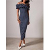 image:imageFloerns Womens Polka Dots Ruffle Off The Shoulder Cocktail Bodycon DressesDark Blue
