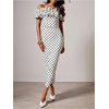 image:imageFloerns Womens Polka Dots Ruffle Off The Shoulder Cocktail Bodycon DressesWhite