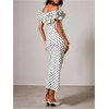 image:imageFloerns Womens Polka Dots Ruffle Off The Shoulder Cocktail Bodycon DressesWhite