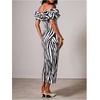 image:imageFloerns Womens Polka Dots Ruffle Off The Shoulder Cocktail Bodycon DressesZebra Print