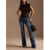 image:imageFloerns Womens Polka Dots Sheer Mesh Tank Tops Ruffle Trim See Through Going Out TopsBlack
