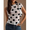 image:imageFloerns Womens Polka Dots Sheer Mesh Tank Tops Ruffle Trim See Through Going Out TopsWhite