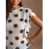 image:imageFloerns Womens Polka Dots Sheer Mesh Tank Tops Ruffle Trim See Through Going Out TopsWhite