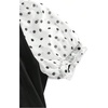 image:imageFloerns Womens Polka Dots Summer Tops Patchwork Puff Sleeve Business Work T Shirts with ScarfBlack