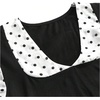 image:imageFloerns Womens Polka Dots Summer Tops Patchwork Puff Sleeve Business Work T Shirts with ScarfBlack