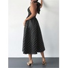 image:imageFloerns Womens Polka Dots Vintage Halter Dress Sleeveless Open Back Party A Line Midi DressesBlack and White
