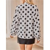 image:imageFloerns Womens Printed Bow Tied Neck Lantern Long Sleeve Workwear Shirts BlouseA White Polka Dot