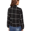 image:imageFloerns Womens Printed Bow Tied Neck Lantern Long Sleeve Workwear Shirts BlouseBlack Plaid