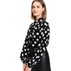 image:imageFloerns Womens Printed Bow Tied Neck Lantern Long Sleeve Workwear Shirts BlouseBlack Polka Dot