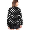 image:imageFloerns Womens Printed Bow Tied Neck Lantern Long Sleeve Workwear Shirts BlouseBlack Polka Dot