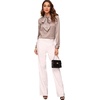 image:imageFloerns Womens Printed Bow Tied Neck Lantern Long Sleeve Workwear Shirts BlousePink Dot