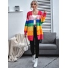 image:imageFloerns Womens Rainbow Striped Print Button Front Long Sleeve Cardigan SweaterMulti