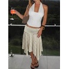 image:imageFloerns Womens Striped Asymmetrical Flowy Ruffle Low Rise Midi SkirtApricot