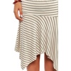 image:imageFloerns Womens Striped Asymmetrical Flowy Ruffle Low Rise Midi SkirtApricot