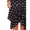 image:imageFloerns Womens Striped Asymmetrical Flowy Ruffle Low Rise Midi SkirtBlack and White