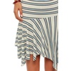 image:imageFloerns Womens Striped Asymmetrical Flowy Ruffle Low Rise Midi SkirtBlue and White