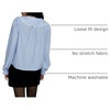 image:imageFloerns Womens Striped Button Down Blouse Long Sleeve Loose Fit Preppy ShirtBlue and White