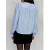 image:imageFloerns Womens Striped Button Down Blouse Long Sleeve Loose Fit Preppy ShirtBlue and White