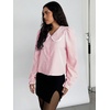 image:imageFloerns Womens Striped Button Down Blouse Long Sleeve Loose Fit Preppy ShirtRed and White