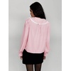 image:imageFloerns Womens Striped Button Down Blouse Long Sleeve Loose Fit Preppy ShirtRed and White